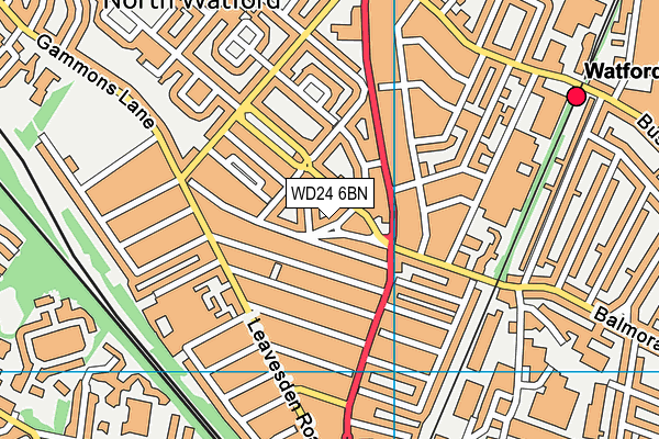 WD24 6BN map - OS VectorMap District (Ordnance Survey)