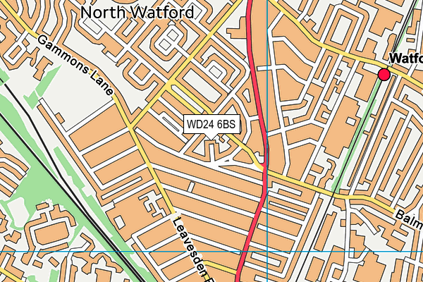 WD24 6BS map - OS VectorMap District (Ordnance Survey)