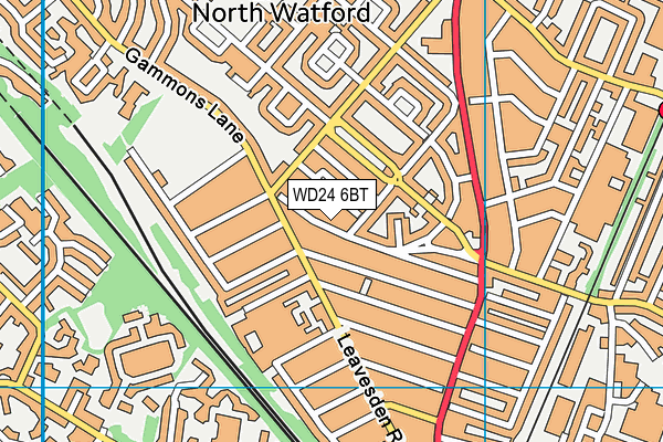 WD24 6BT map - OS VectorMap District (Ordnance Survey)