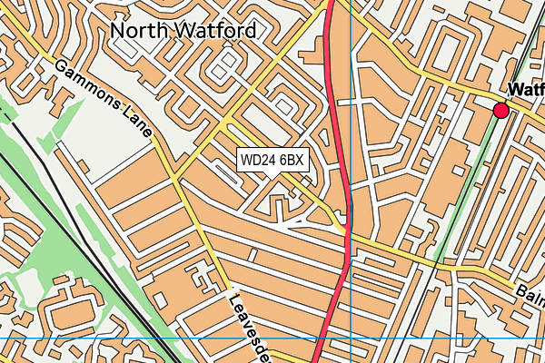WD24 6BX map - OS VectorMap District (Ordnance Survey)