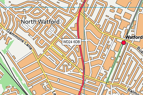WD24 6DB map - OS VectorMap District (Ordnance Survey)