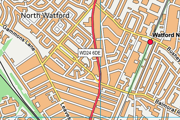 WD24 6DE map - OS VectorMap District (Ordnance Survey)