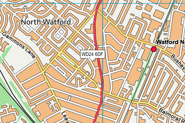 WD24 6DF map - OS VectorMap District (Ordnance Survey)