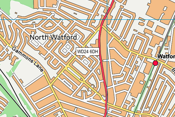 WD24 6DH map - OS VectorMap District (Ordnance Survey)