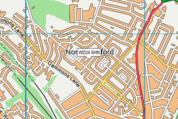 WD24 6HN map - OS VectorMap District (Ordnance Survey)