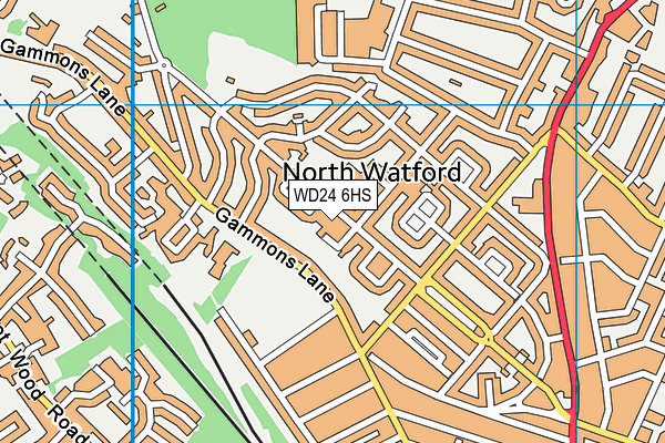WD24 6HS map - OS VectorMap District (Ordnance Survey)