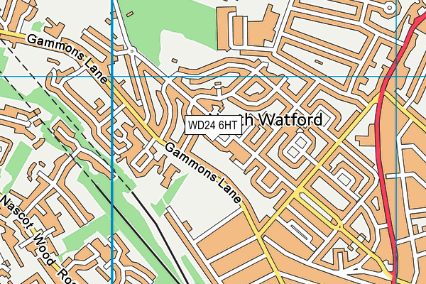 WD24 6HT map - OS VectorMap District (Ordnance Survey)