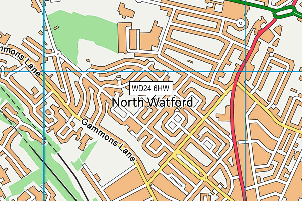 WD24 6HW map - OS VectorMap District (Ordnance Survey)