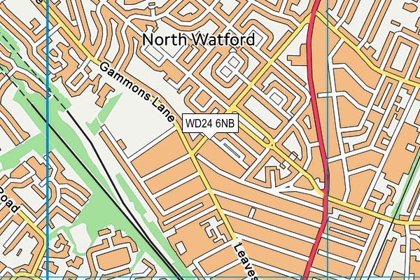 WD24 6NB map - OS VectorMap District (Ordnance Survey)