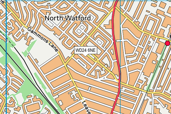 WD24 6NE map - OS VectorMap District (Ordnance Survey)