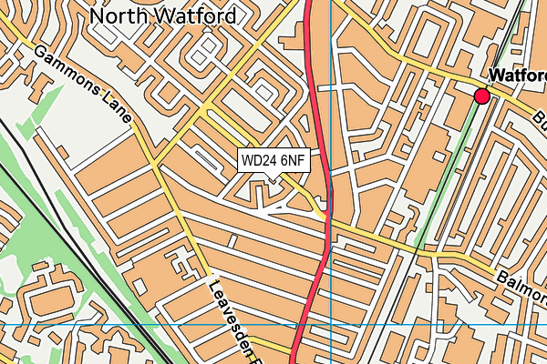 WD24 6NF map - OS VectorMap District (Ordnance Survey)
