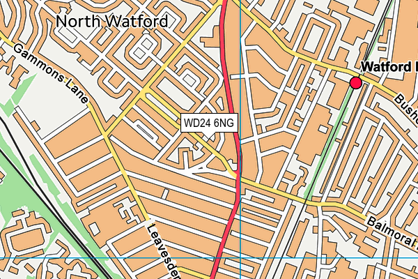 WD24 6NG map - OS VectorMap District (Ordnance Survey)