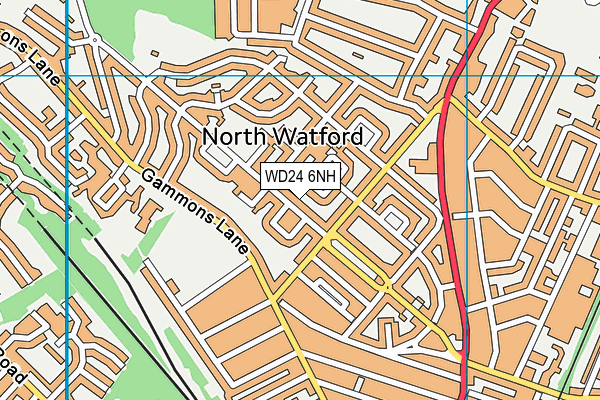WD24 6NH map - OS VectorMap District (Ordnance Survey)