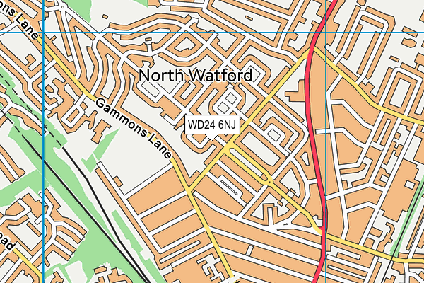 WD24 6NJ map - OS VectorMap District (Ordnance Survey)