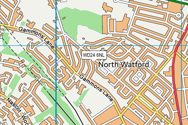 WD24 6NL map - OS VectorMap District (Ordnance Survey)