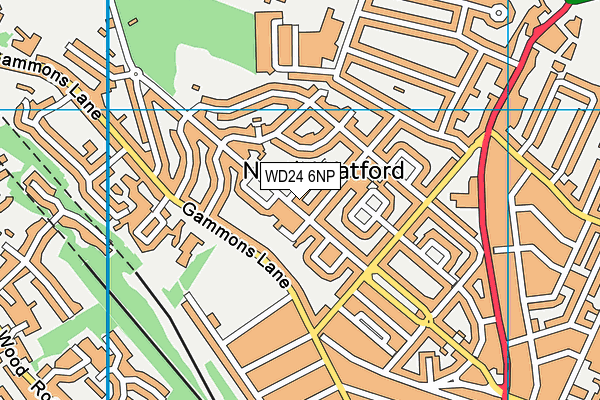 WD24 6NP map - OS VectorMap District (Ordnance Survey)
