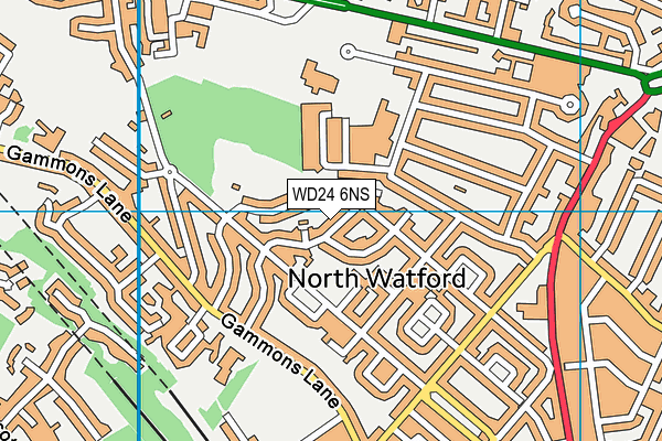 WD24 6NS map - OS VectorMap District (Ordnance Survey)