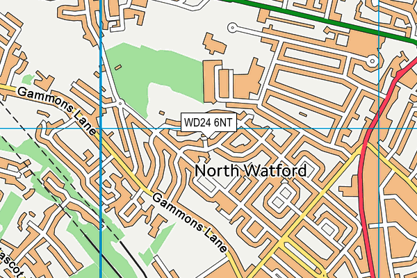 WD24 6NT map - OS VectorMap District (Ordnance Survey)