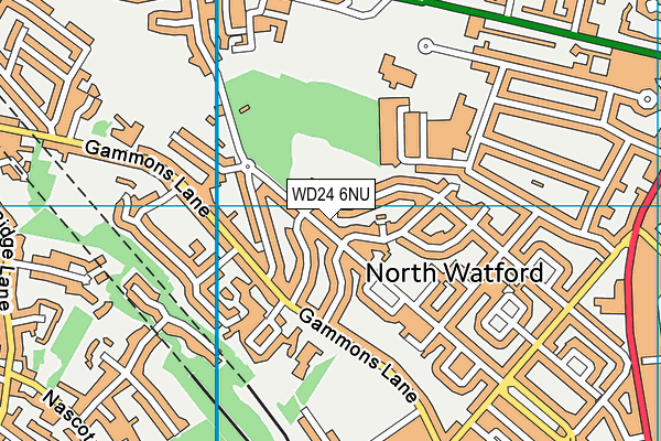WD24 6NU map - OS VectorMap District (Ordnance Survey)
