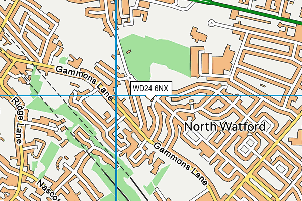 WD24 6NX map - OS VectorMap District (Ordnance Survey)