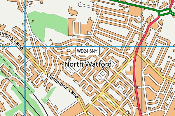 WD24 6NY map - OS VectorMap District (Ordnance Survey)