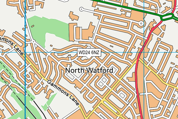 WD24 6NZ map - OS VectorMap District (Ordnance Survey)
