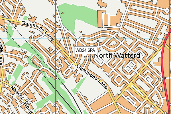 WD24 6PA map - OS VectorMap District (Ordnance Survey)