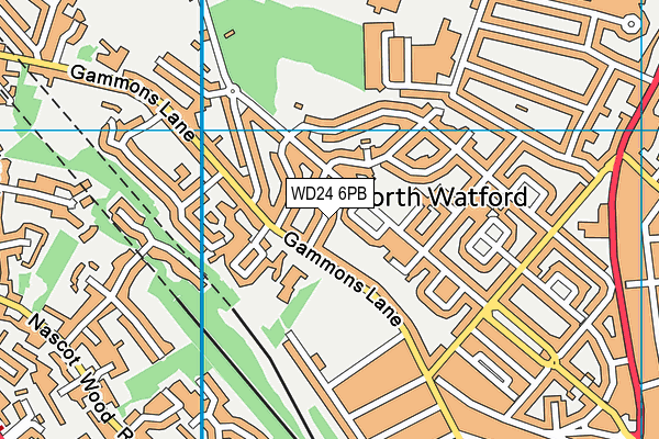 WD24 6PB map - OS VectorMap District (Ordnance Survey)