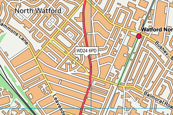WD24 6PD map - OS VectorMap District (Ordnance Survey)