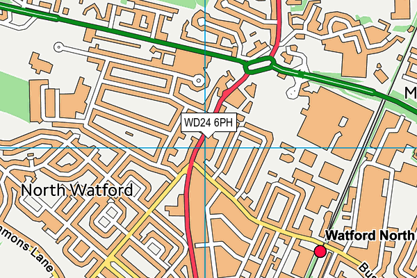 WD24 6PH map - OS VectorMap District (Ordnance Survey)