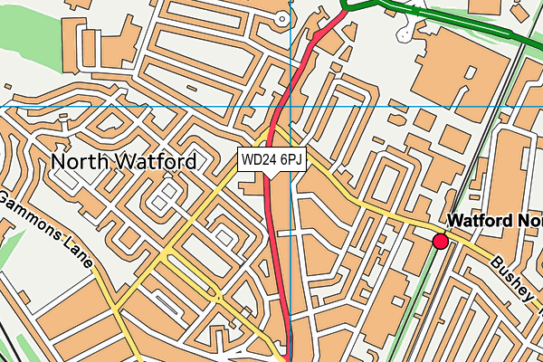 WD24 6PJ map - OS VectorMap District (Ordnance Survey)