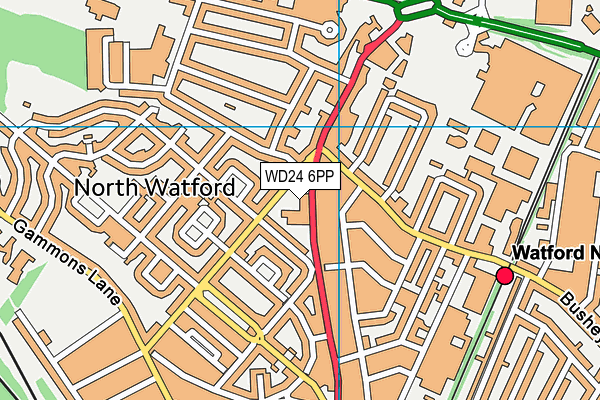 WD24 6PP map - OS VectorMap District (Ordnance Survey)
