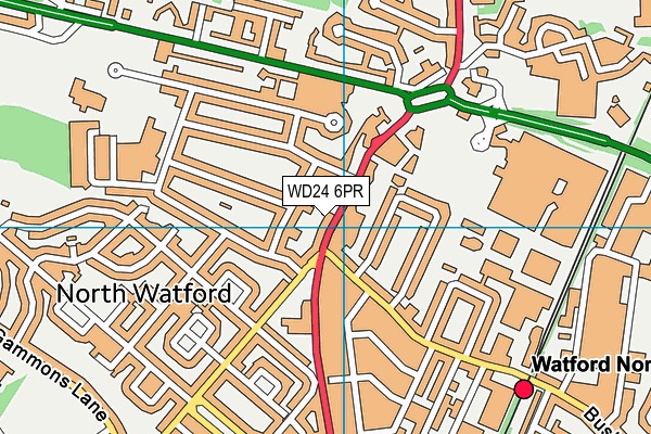 WD24 6PR map - OS VectorMap District (Ordnance Survey)