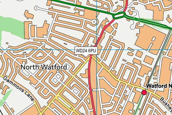 WD24 6PU map - OS VectorMap District (Ordnance Survey)