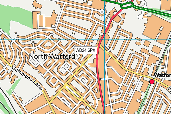 WD24 6PX map - OS VectorMap District (Ordnance Survey)