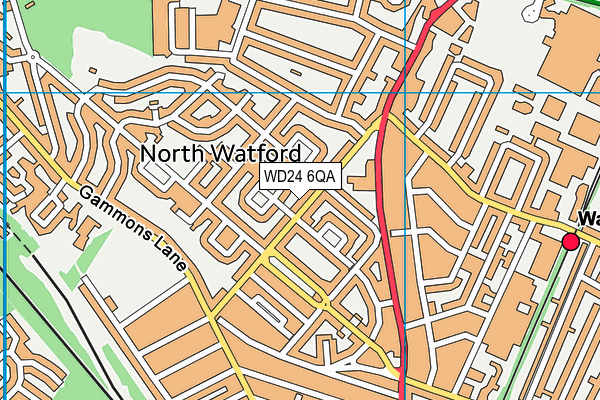 WD24 6QA map - OS VectorMap District (Ordnance Survey)