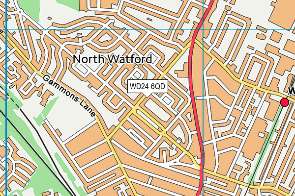 WD24 6QD map - OS VectorMap District (Ordnance Survey)