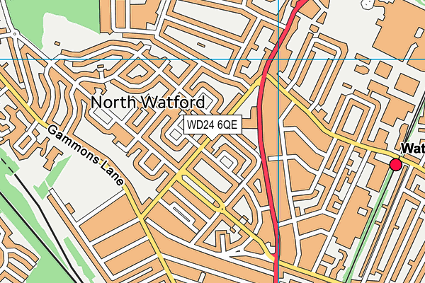 WD24 6QE map - OS VectorMap District (Ordnance Survey)