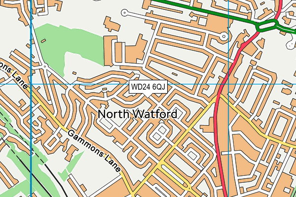 WD24 6QJ map - OS VectorMap District (Ordnance Survey)