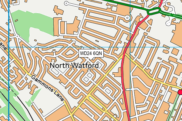 WD24 6QN map - OS VectorMap District (Ordnance Survey)