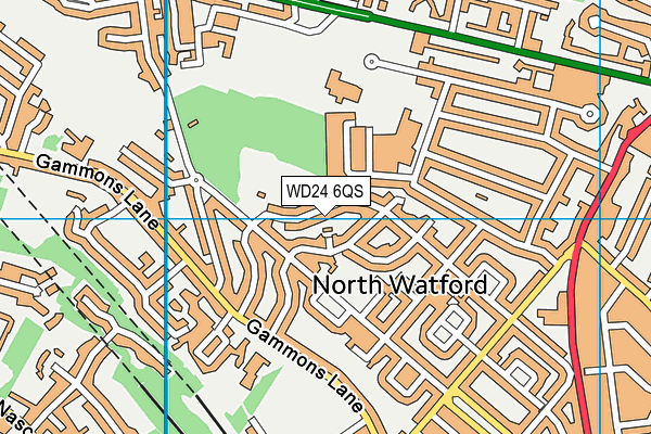 WD24 6QS map - OS VectorMap District (Ordnance Survey)