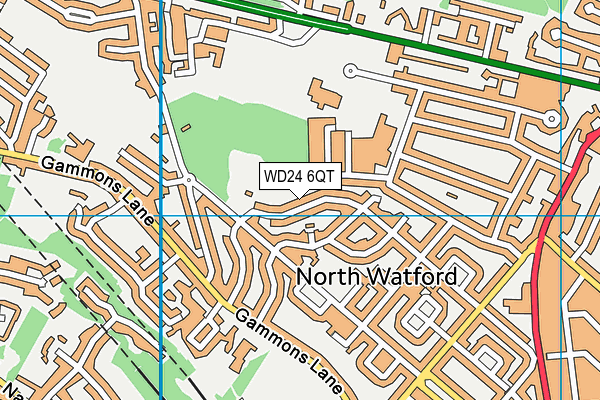 Harebreaks Recreation Ground map (WD24 6QT) - OS VectorMap District (Ordnance Survey)