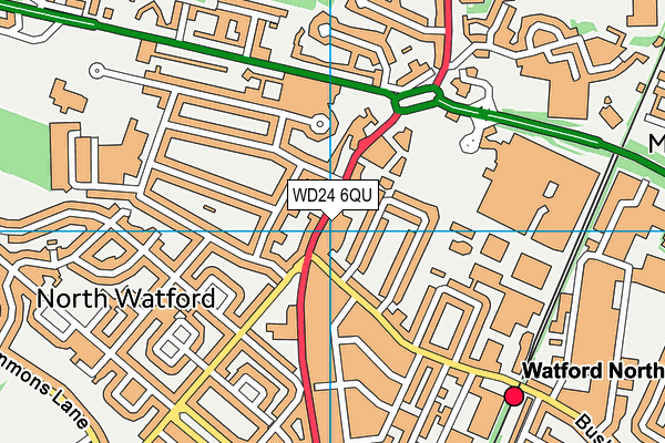 WD24 6QU map - OS VectorMap District (Ordnance Survey)