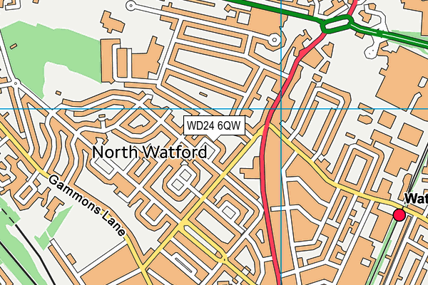 WD24 6QW map - OS VectorMap District (Ordnance Survey)