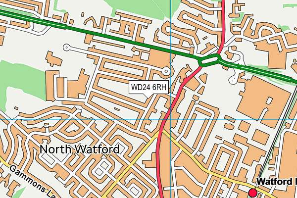 WD24 6RH map - OS VectorMap District (Ordnance Survey)