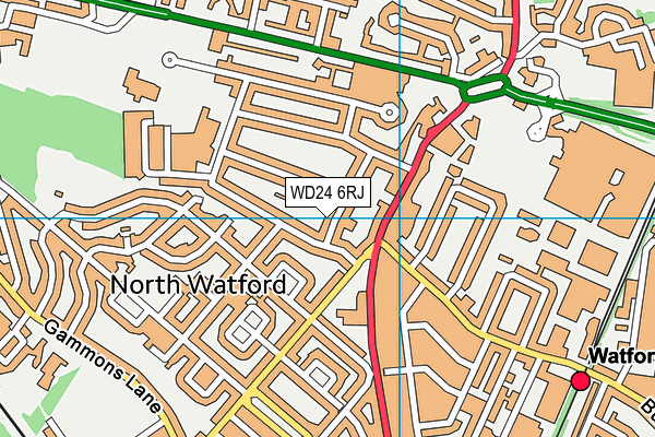 WD24 6RJ map - OS VectorMap District (Ordnance Survey)