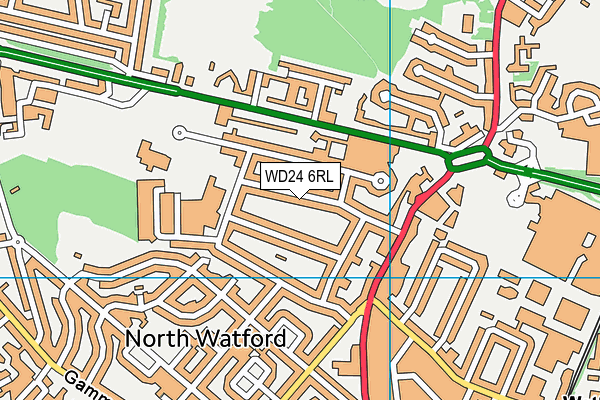 WD24 6RL map - OS VectorMap District (Ordnance Survey)