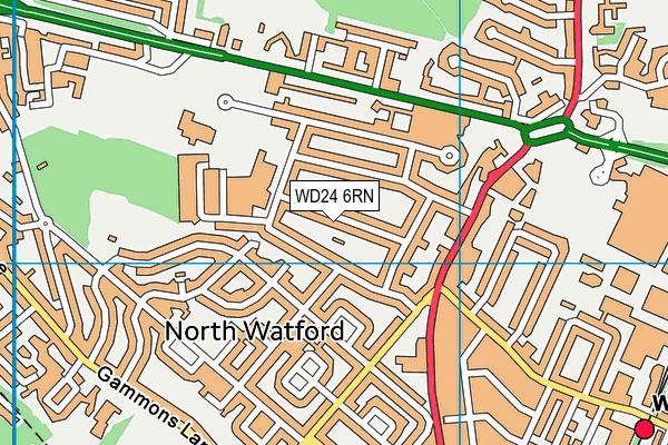 WD24 6RN map - OS VectorMap District (Ordnance Survey)