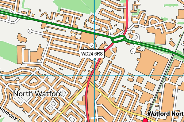 WD24 6RS map - OS VectorMap District (Ordnance Survey)