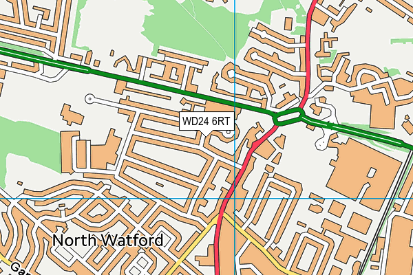 WD24 6RT map - OS VectorMap District (Ordnance Survey)